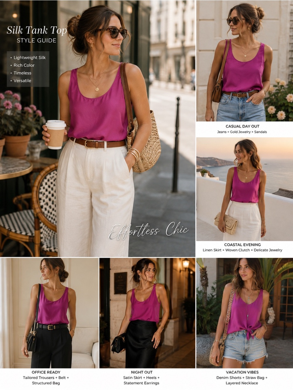 Louise Paris Silk Tank Top in Pink Like New